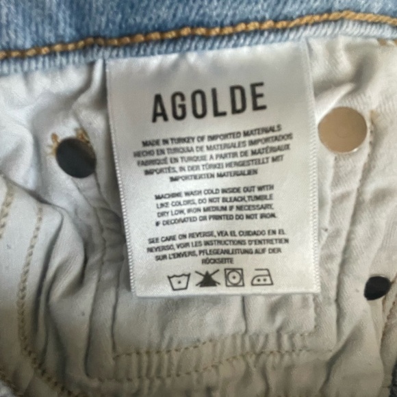 Agolde Sophie Mid-Rise Crop Blue Denim Jean. Size 28 - Picture 9 of 10